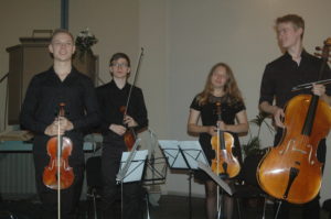 Das "Rheinklang-Quartett" mit (v.l.n.r.) Johannes Hannemann, Sebastiaan Kruis, Janine Schröder und Leander Runde